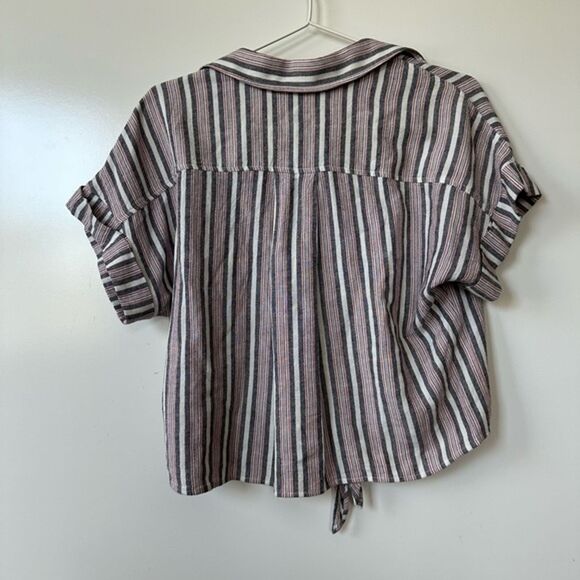 Anthropologie Cloth & Stone Linen Stripe Shirt size Small - Picture 10 of 10